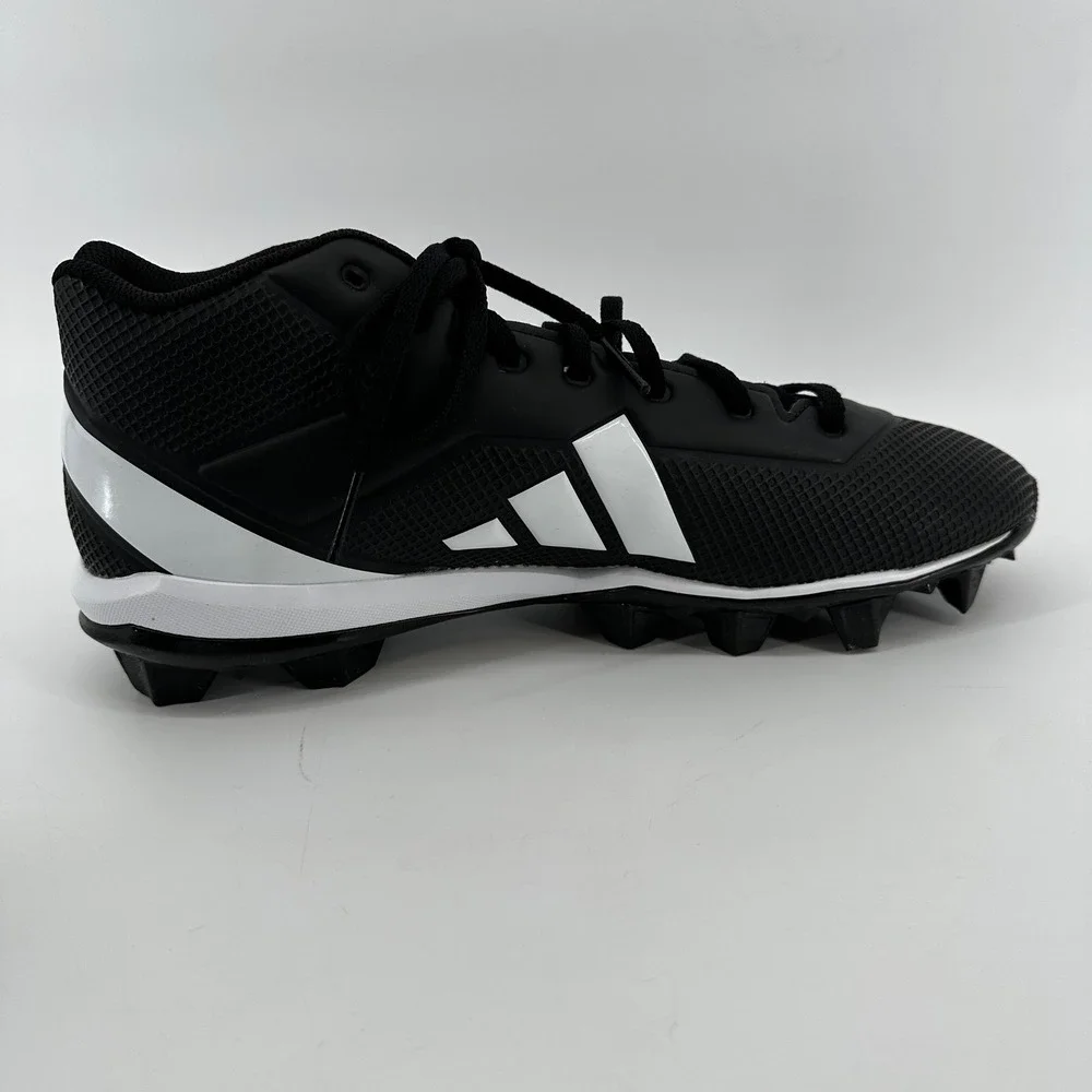 Adidas Adizero Football Cleats Mens 11 Black White IF5102 Mid Top Athletic Shoes